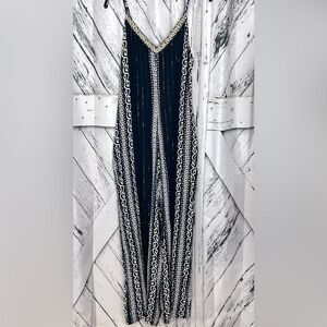 NWT Zury Bohemian Romper Black & White Metallic Free Size